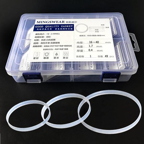 

repair tools & kits total 49pcs white gasket for front glass 16-40mm dia high 1 7 thick 0 4mm watch parts228k