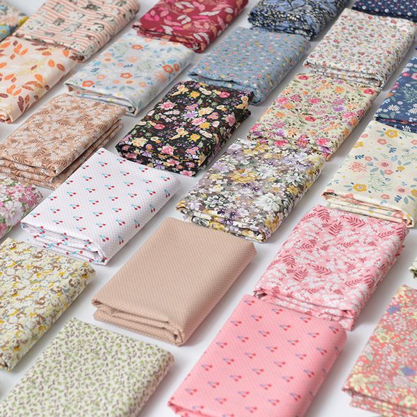 

fabric floral print cotton poplin thin fabric for diy children clothes handmade accessories by the meter 140x50cm 230419, Black;white