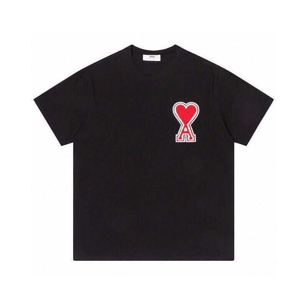 

t shirts for men women amis approved quality short sleeve men's t-shirt embroidered big love summer couple and clothes women's ame, White;black