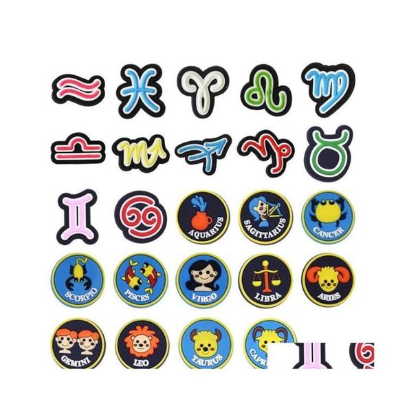 

shoe parts accessories whole zodiac pvc croc charms for clog party gift drop delivery shoes dhdvz6427259, White;pink