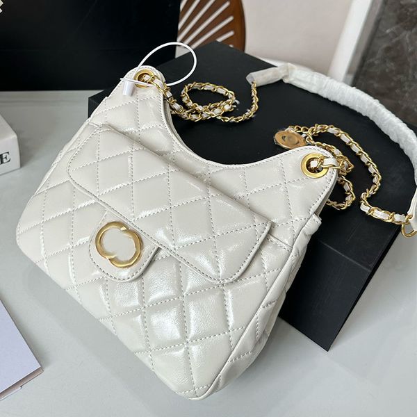 

women designer vintage hobo bag underarm tote aged gold metal hardware matelasse chain crossbody shoulder handbag with coin charm real leath