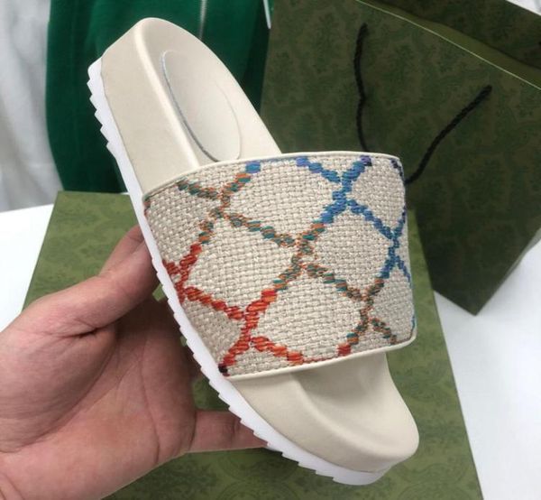 

men women paris slippers designer wedge pattern embroidery g letters beach casual slides flip flops ladies platform increase nons6305858, Black