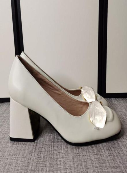

designer lazy high heels fashion dress shoes one pedal metal horseshaped buckle leather comfortable professional women039s sho1393962, Black