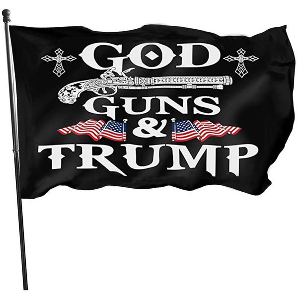 

3x5ft trump flags 2024 campaign banner trump god guns flag dhl delivery