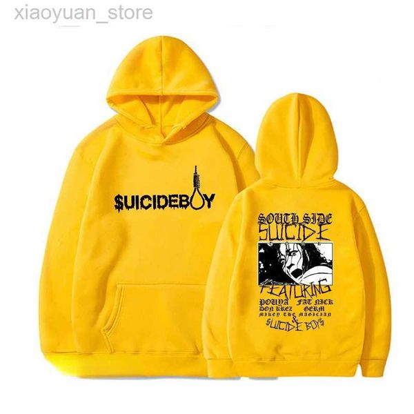 

men's hoodies sweatshirts vintage suicideboy hooded sweatshirt men women harajuku grey day rapper hip hop streetwear men's hoodies, Black