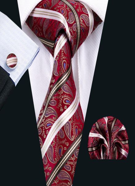 

red mens ties classic silk necktie set paisley mens neck ties tie hankerchief cufflinks jacquard woven meeting business wedding pa9144576, Black;blue