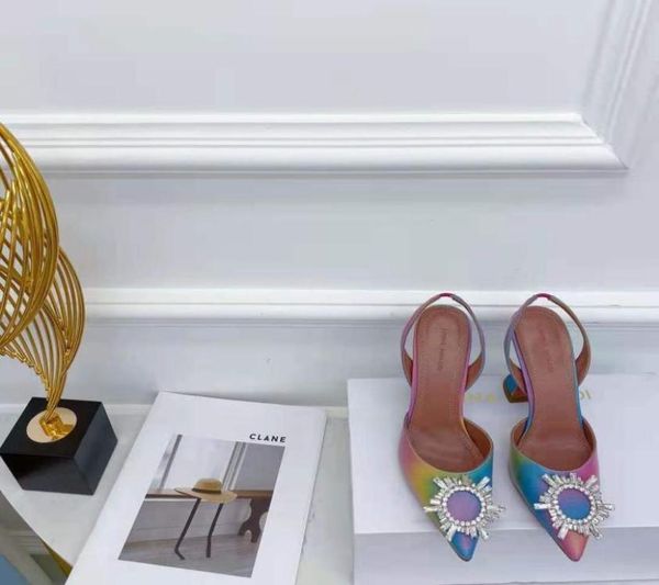 

wedding shoes amina italy muaddi begum pumps slingback genuine leather crystal party fashion stars6009964, Black