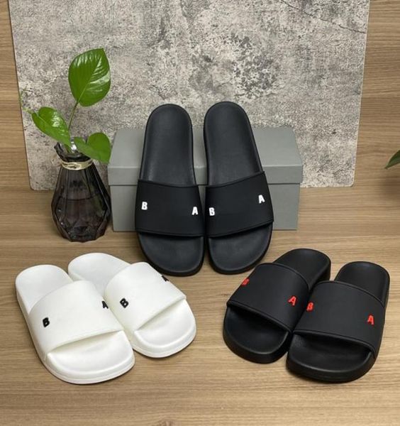 

2022 mens womens slipper threedimensional font shoes slide summer fashion wide flat sandals flip flop size 3647 with original bo2855589, Black