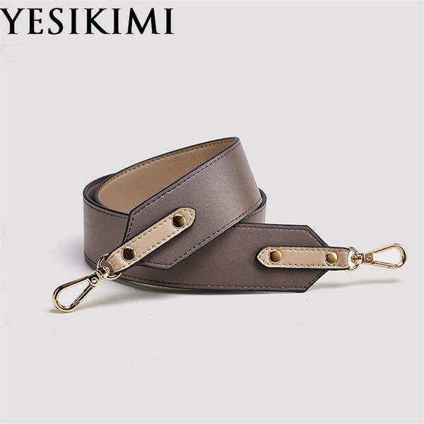 

2021 new fashion real leather wide bag straps 98 4 6cm replacement shoulder bag strap accessories291t, Black