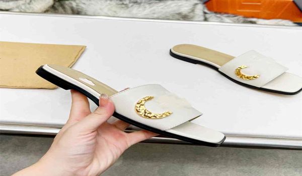 

fashion slippers ggity summer men flat women slope heel leather letter casual sandals 04069294058, Black