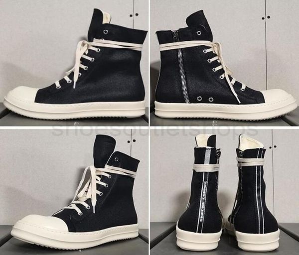 

2022 dress shoes rick black thick bottom increase dark owens mens canvas casual short boots female board retro dissol shoes 289567272242