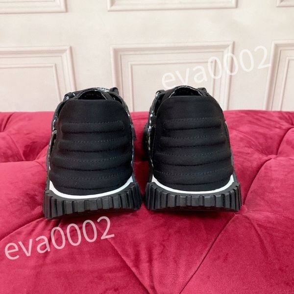 

luxury designer calfskin casual shoes reflective sneakers vintage leather trainers fashion platform leisure shoes lace-up tsneaker, Black