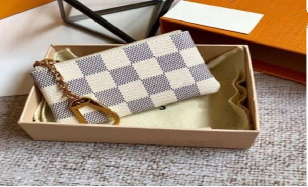 

2023a zipper purses flowers grid brown black men woman l mini wallet key designers card holders genuine leather credit id l4931096, Red;black