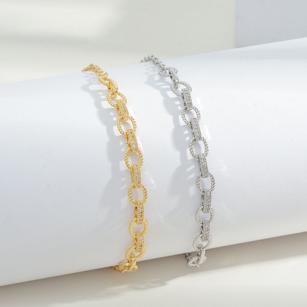 

designer bracelet fashion pull bracelet women's micro inset zircon chain bracelet women's bracelet, Golden;silver