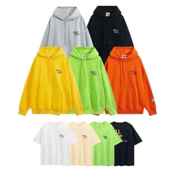 

designer american mens galleryes depts streetwear hoodies sweater fashion brand womens loose t shirts clothing high street printed, Black