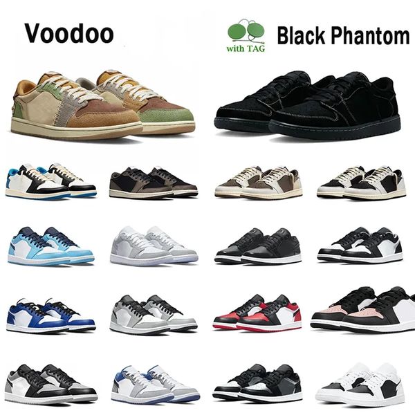 

jumpman 1 1s low basketball shoes retro unc university blue hyper royal og men women black phantom unc light smoke grey reverse mocha fragme