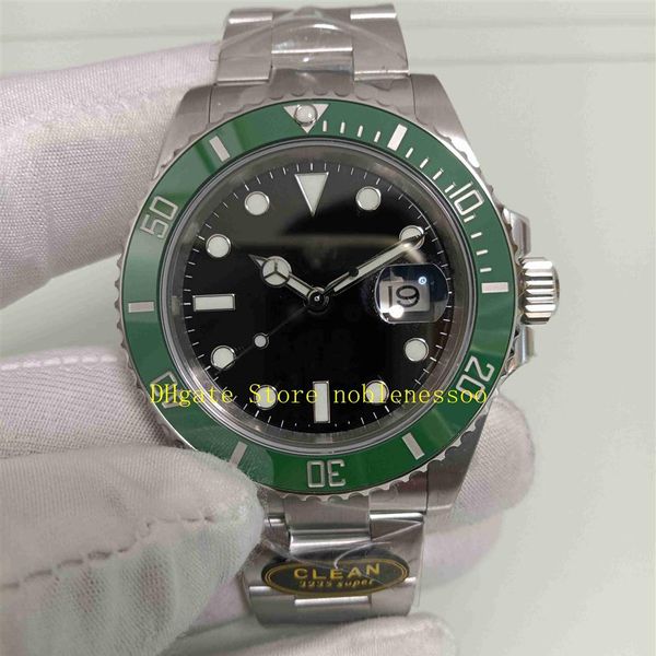 

real po men cal 3235 clean factory watch men's 41mm date 904l steel sapphire glass green ceramic bezel black dial dive spo258s, Slivery;brown