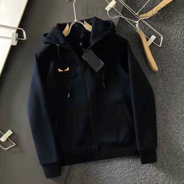 

men's hoodies & sweatshirts luxuriouspopular sweater loose hoodie little monster long sleeve thickened embroidery trend coat high grade, Black