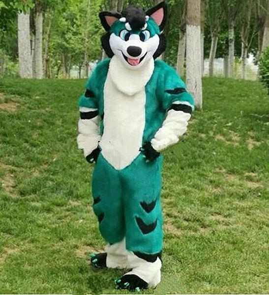 

professional mascot costumes furry husky fox medium long leather mascot costume walking halloween christmas large event set brand new, Red;yellow
