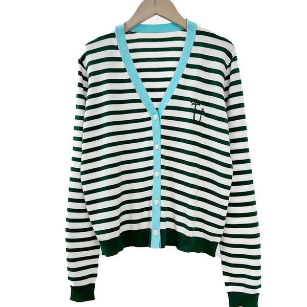 

women's knits & tees lace sleeve double-breasted horizontal strip black and white color matching ragged air cardigan coconut tree horiz