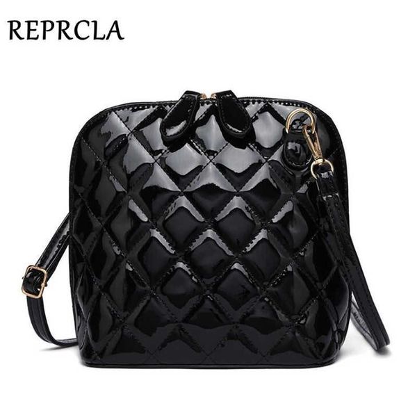 

evening bags reprcla new plaid women bags shoulder bag patent leather women messenger bags casual shell crossbody bag j230419