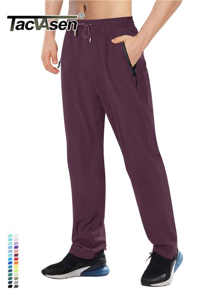 

men's pants tacvasen summer quick dry straight pants mens lightweight running pants elastic drawstring fitness exercise joggers hiking, Black