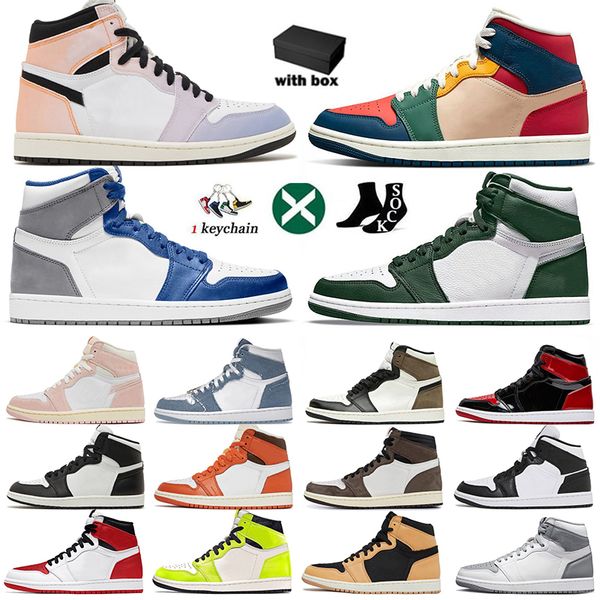 

retros1 men designer og basketball shoes 1 for man women jorde1s lost and found denim washed pink black white starfish seafoam shadow jumpma