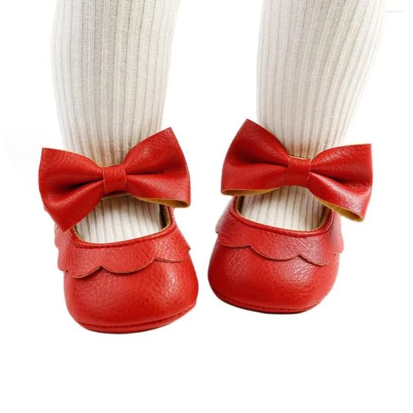 

athletic shoes imcute born girls princess dress rubber non -slip bow flat, Black