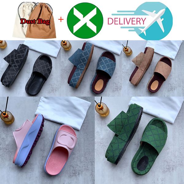 

platform slipper canvas sandles designer for womens summer street sandal flat thick bottomed flops leather latex slides resin light blue whi, Black