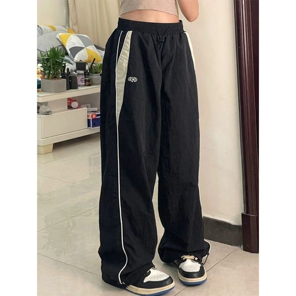 

women's pants s weirdo y2k baggy pant streetwear 90s wide leg sweatpants summer patchwork korean style vintage joggers trousers 230419, Black;white