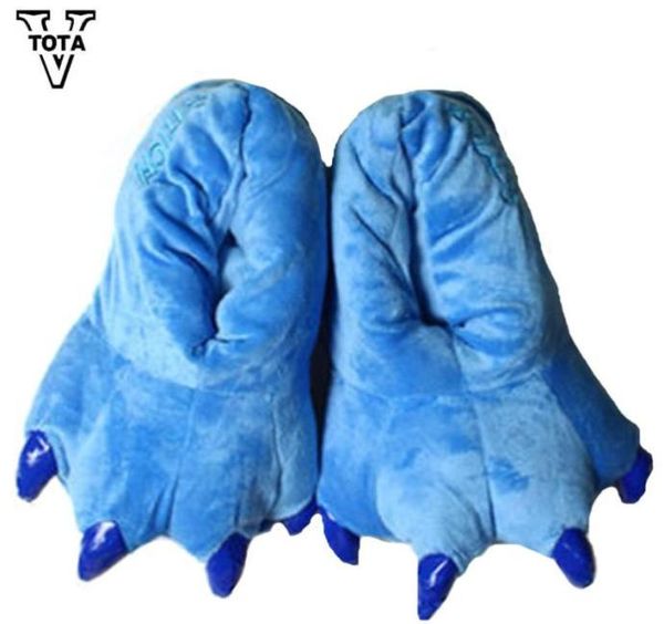 

vtota 11 color funny animal paw slippers women cute monster claw slippers cartoon soft plush warm home slippers y2007065102897, Black
