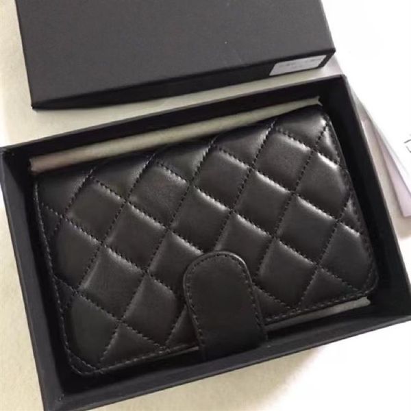 

cc wallet designer wallet recto verso card holder black purse womens wallet caviar classic quilted bag fashion leather purses clut245v, Red;black