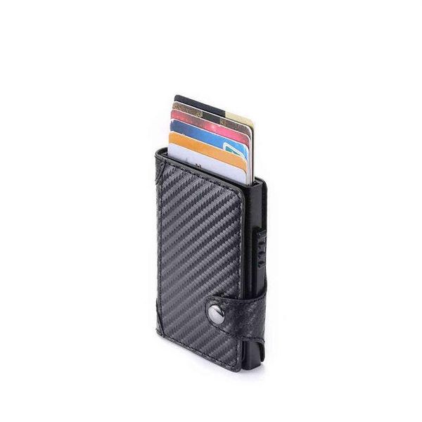 

money clips zovyvol men and women slim card holder carbon fiber pu leather wallet rfid blocking case for travel drop j220809 deliv183c, Black