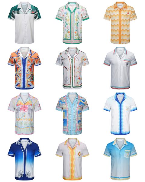 

2023 summer mens designer shirts casablanc shirt man womens tees brand short sleeves sell luxury casual shirts asian size -3xl, White;black