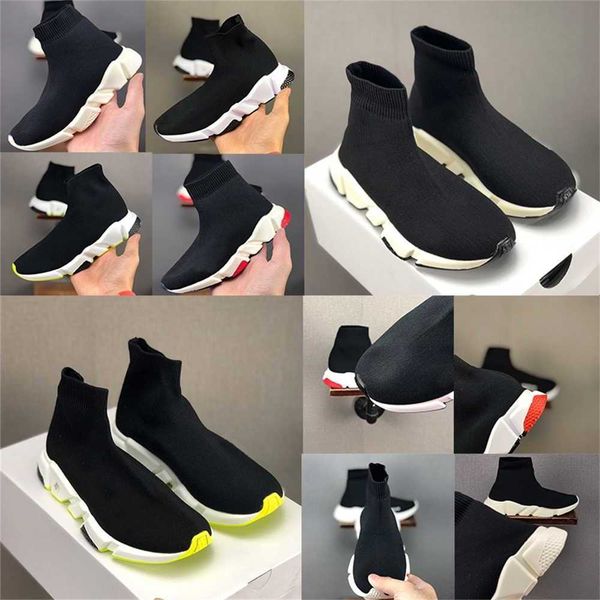 

fashion kids sock shoes classic childrens casual shoes boys and girls outdoor sports athletic sneakers eur 24-35 3w4v, Black