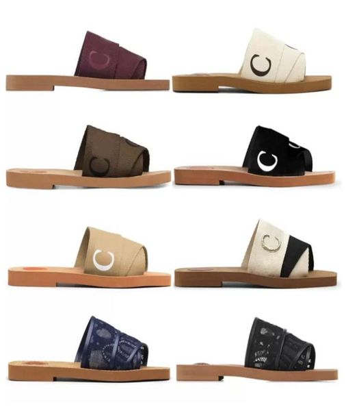 

women designer woody mules slippers slides sandals flat canvas rubber white black pink sail bordeaux lace lettering fabric womens 4755634