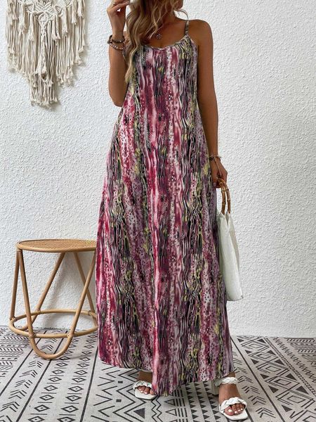 

spring and dresses summer womens clothing trend printing slip dress, Black;gray