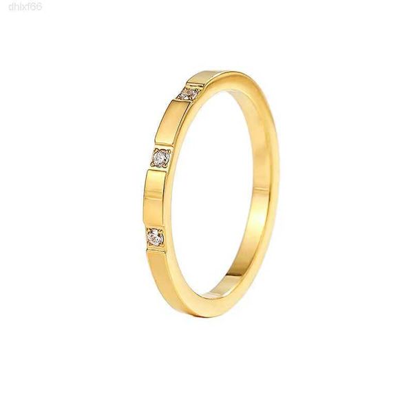 

japan and south korea simple fashion 316l titanium steel ring three diamond index finger couple personality slim diamond ri, Silver