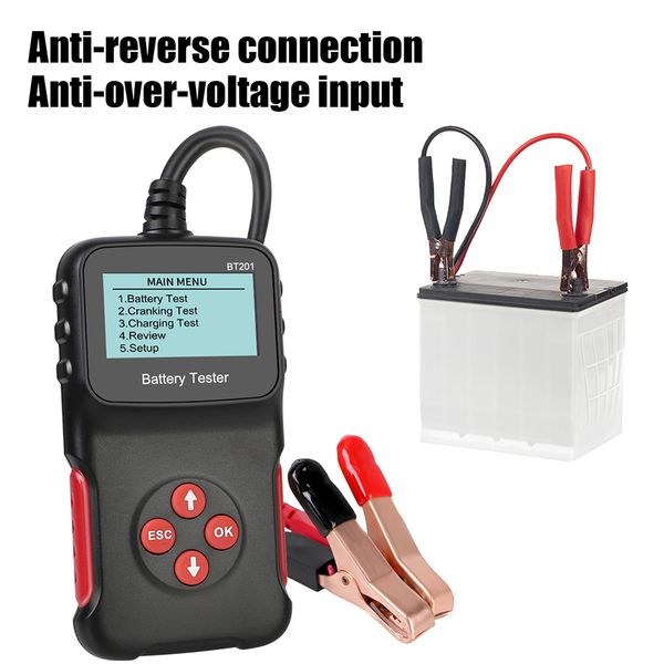 

bt201 for 12v car battery tester 100 to 2000cca cranking charging circut tester auto battery analyzer battery tools