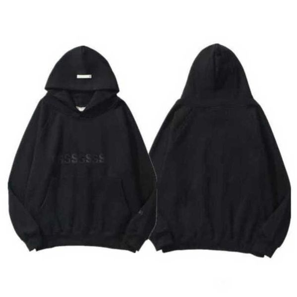 

luxury men's classics tracksuits esss entials sweatshirts letter hoodies men women sportswear hooded pant coat sweater pullover couple, Black
