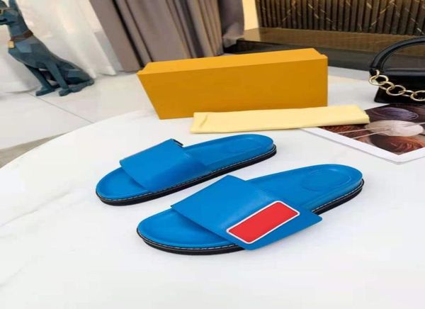 

with box 2021 designer woman fashion slippers sunset flat comfort mule lady sandals leather slides slipper flip flops size 35425645707, Black