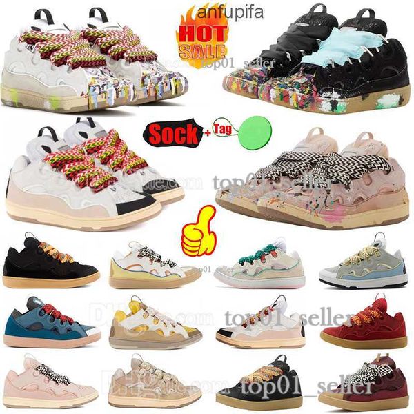 

lanvins casual shoes designer mesh cubs sneakers calfskin woven lace-up style 90s extraordinary sneaker embossed leather mens womens in napp, Black