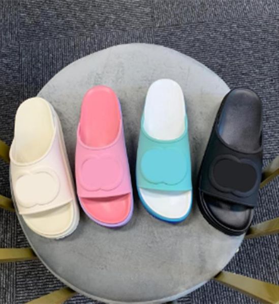 

slides slippers designer women flat slipper ladies sandals platform rubber sandal beach slide embossed retro summer shoes vintage 4419969, Black
