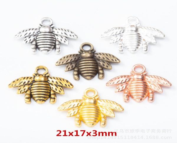 

fahmi 150pcs antique silver gold bronze zinc alloy lovely bee charms pendants 17x21mm diy jewelry fit bracelets necklace earri4544122, Bronze;silver