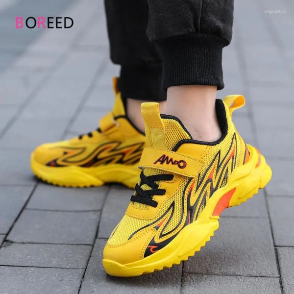 

athletic shoes 2023 fashion kids boys breathable mesh summer sports for casual running chlidren chaussure enfant, Black