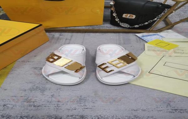 

2022 new cross wide stripe black and white khaki leather slippers women039s sandals loafers muller shoes upper with heatsealed9640999