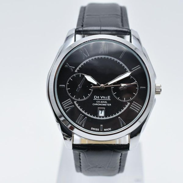 

men's watch fashion casual leather quartz watch men's clock men's watch master design military watch montre homme., Slivery;brown