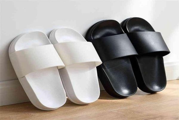 

summer home men slippers simple black white lovers shoes nonslip bathroom slides flip flops indoor women platform 2106199603311