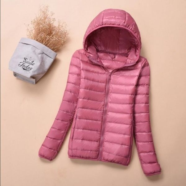 

parkas 90% ultra light duck down jackets women 2020 new hooded autumn winter coat long sleeve warm slim plus size jacket, Black