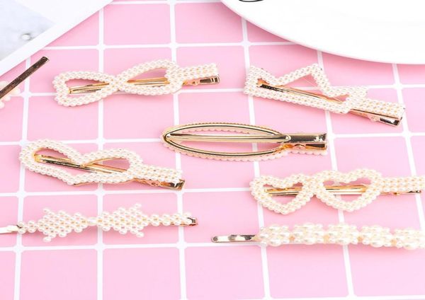 

fashion jewelry hairpin bows cute metal simplicity pearls side crown clip hair accessories personality lady barrettes wedding for 1209945, Red;brown